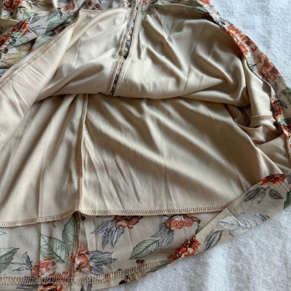 Sirenlily Mesh Fit and Flare Knee Lenght Dress Natural Floral Print Size M - Picture 6 of 11